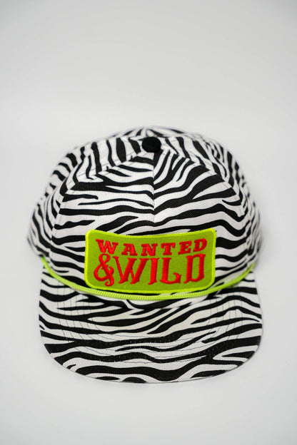 WANTED & WILD CANVAS CAP | ZEBRA PRINT