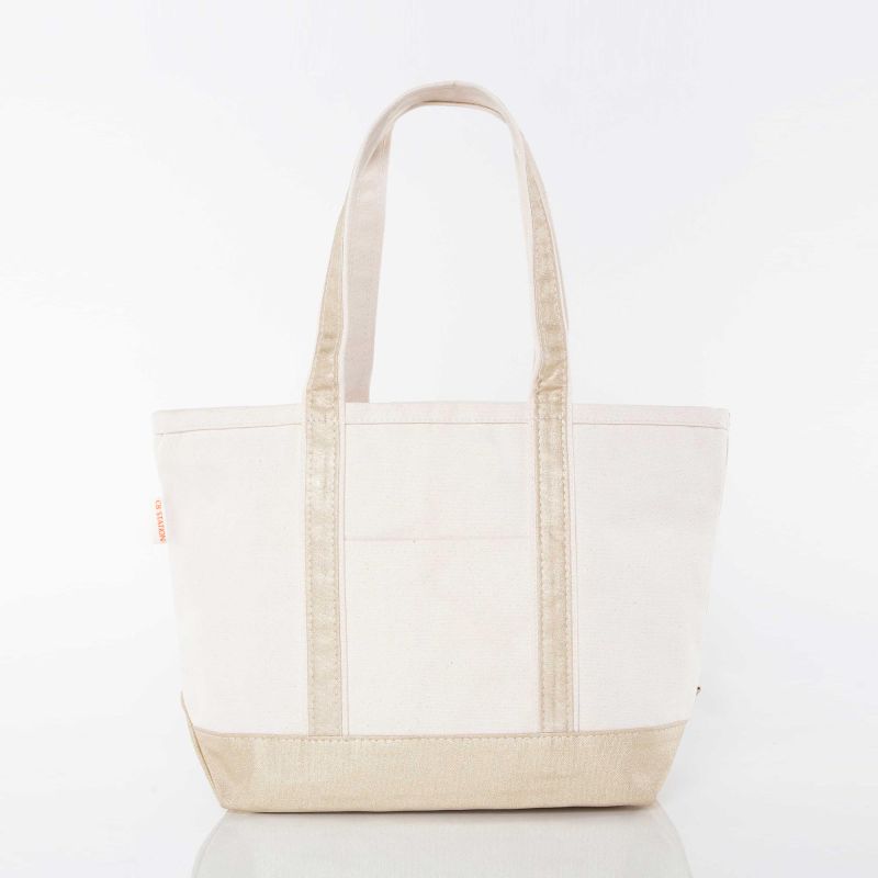 Metallic Medium Canvas Tote, 4 Color Options