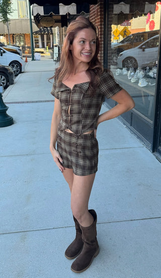 Brown Sugar Plaid Set