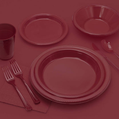 12 oz Maroon Burgundy Plastic Cups - 50 Ct.