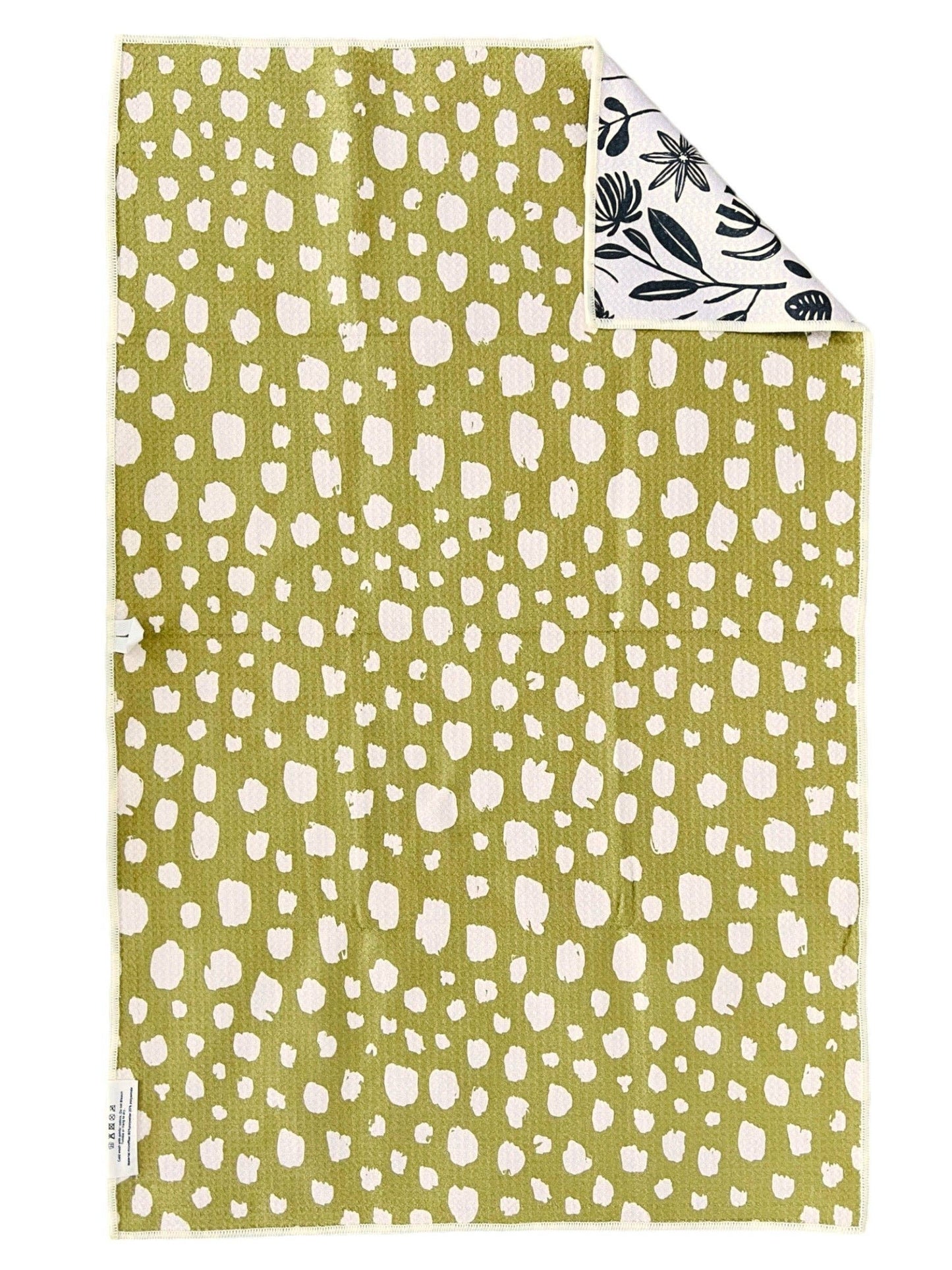 Vintage Highway: Reversible Hand Towel: Cream/Pea Green