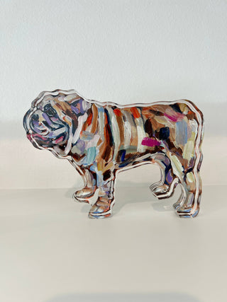 Abstract Bulldog Acrylic Large Shelfie