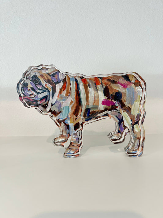 Abstract Bulldog Acrylic Large Shelfie