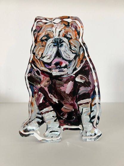 Maroon Bulldog Acrylic Small Shelfie