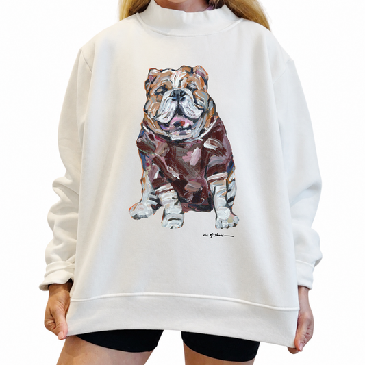 PRE-ORDER Maroon Bulldog Mockneck Sweatshirt- One Size