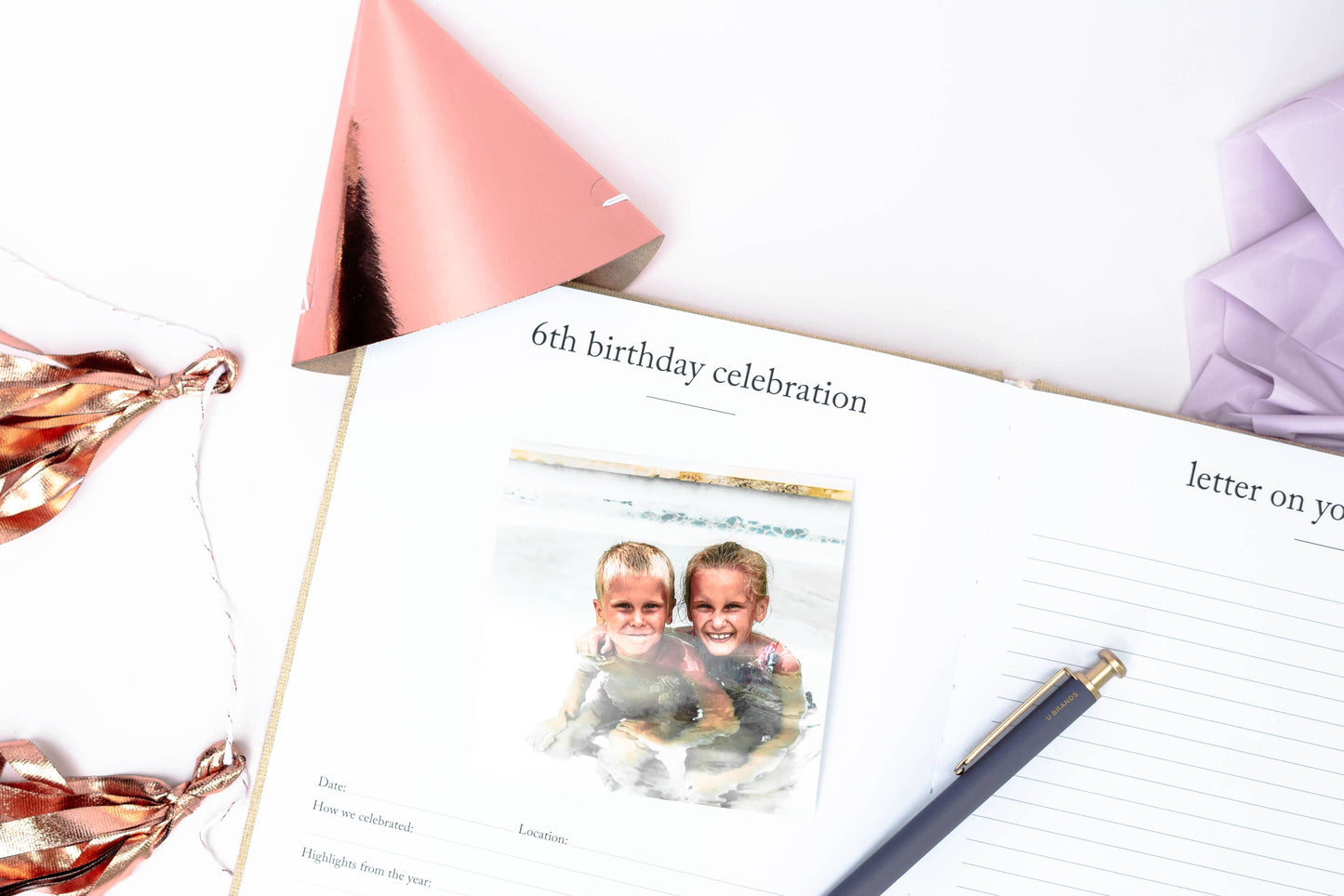 Birthday Memory Book – Birthday Book w/Gold