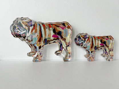 Abstract Bulldog Acrylic Large Shelfie
