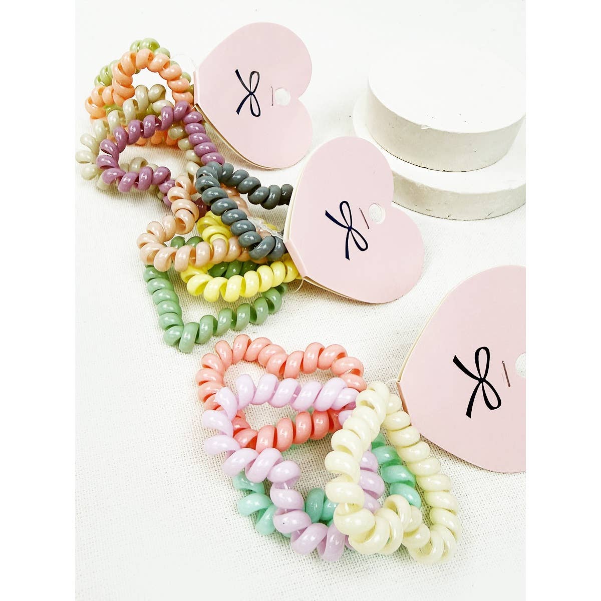 Heart Shape of Spiral Hair Tie Set/4