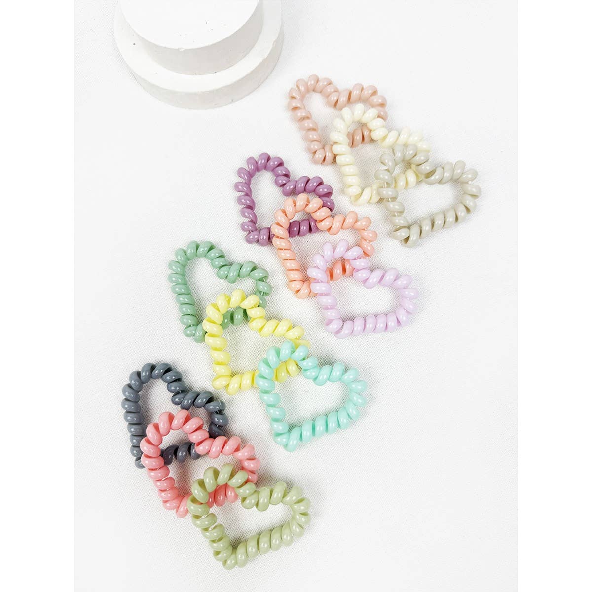 Heart Shape of Spiral Hair Tie Set/4