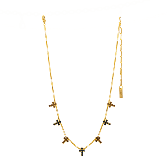 Multi Cross Necklace in Midnight Express