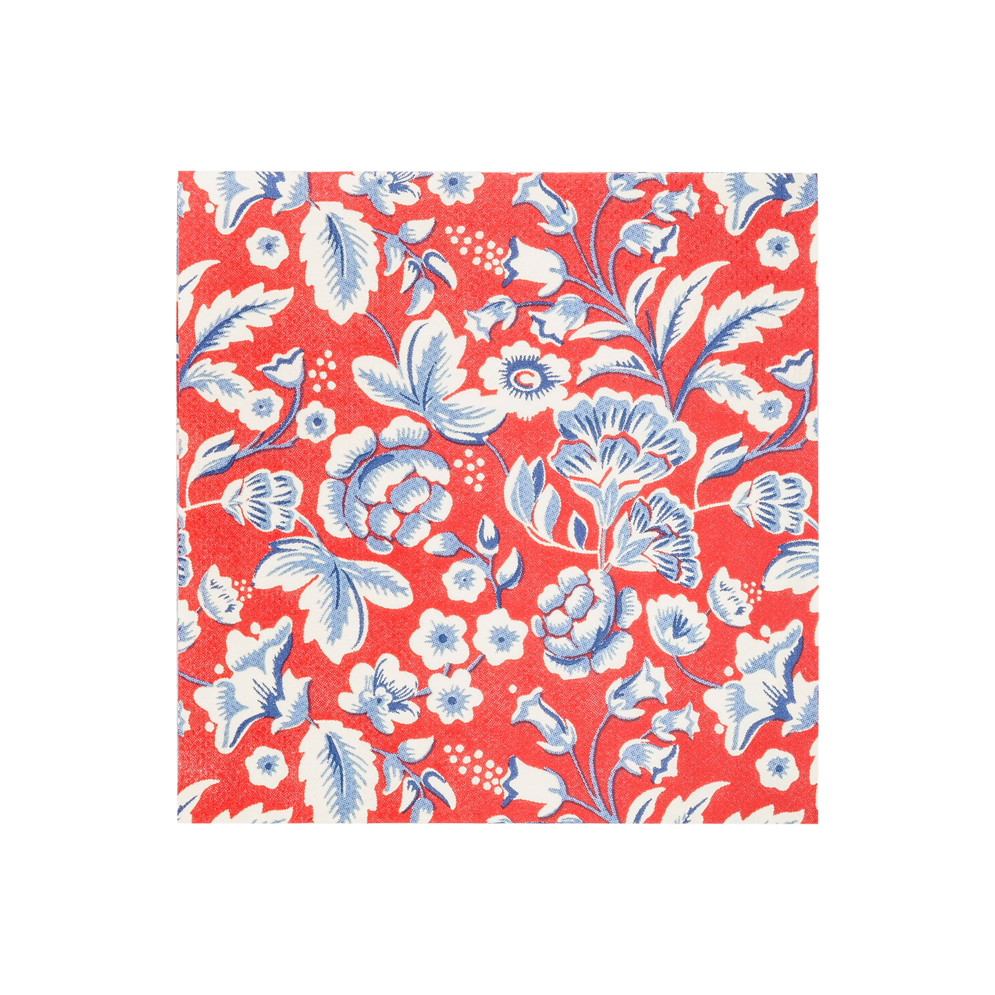 Hamptons Floral Red & Blue Paper Cocktail Napkins 24ct