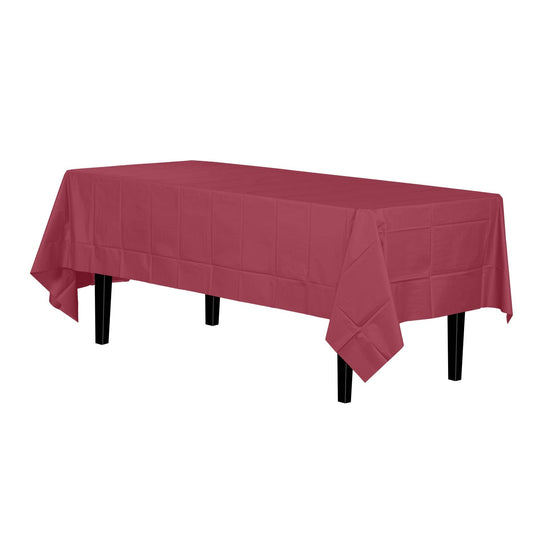 Maroon Rectanle Disposable Plastic Tablecloth | 54x108in