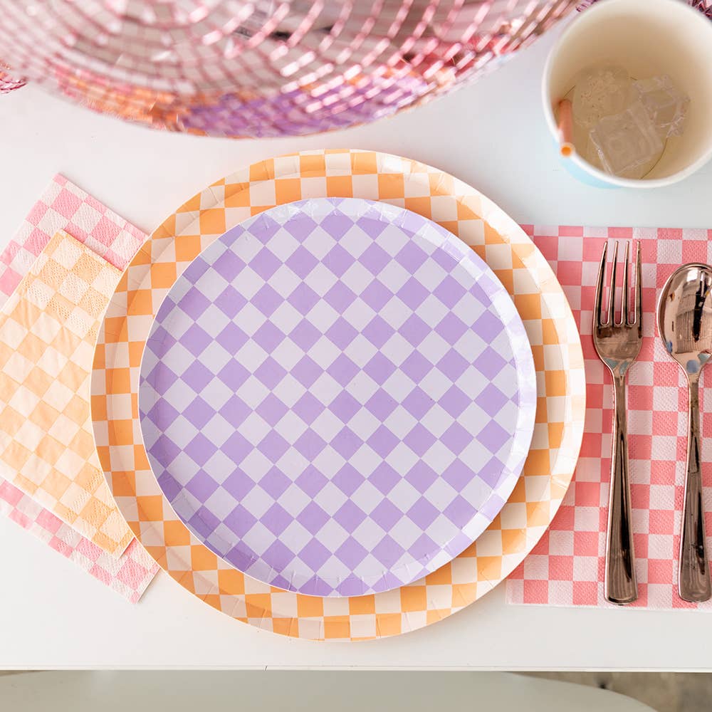 Check It! Purple Posse Plates - 2 Size Options - 8 Pk.