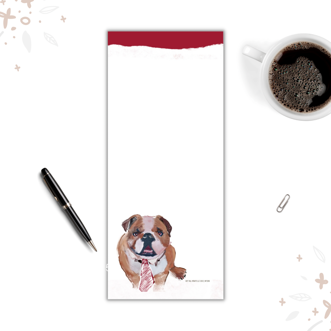 Bulldog with Tie Notepad