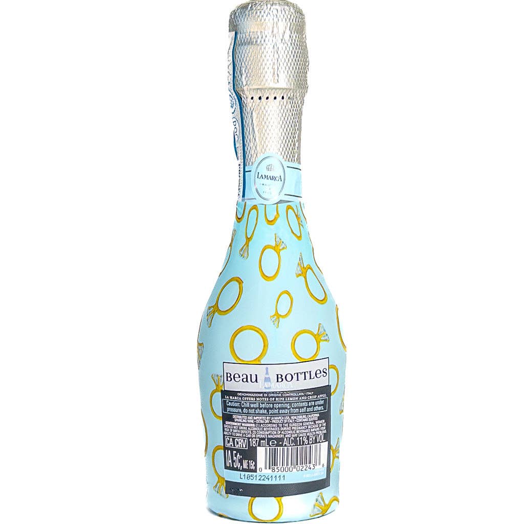 Beau Bottles Blue Engagement Ring - MINI Prosecco Collection - Six Pack