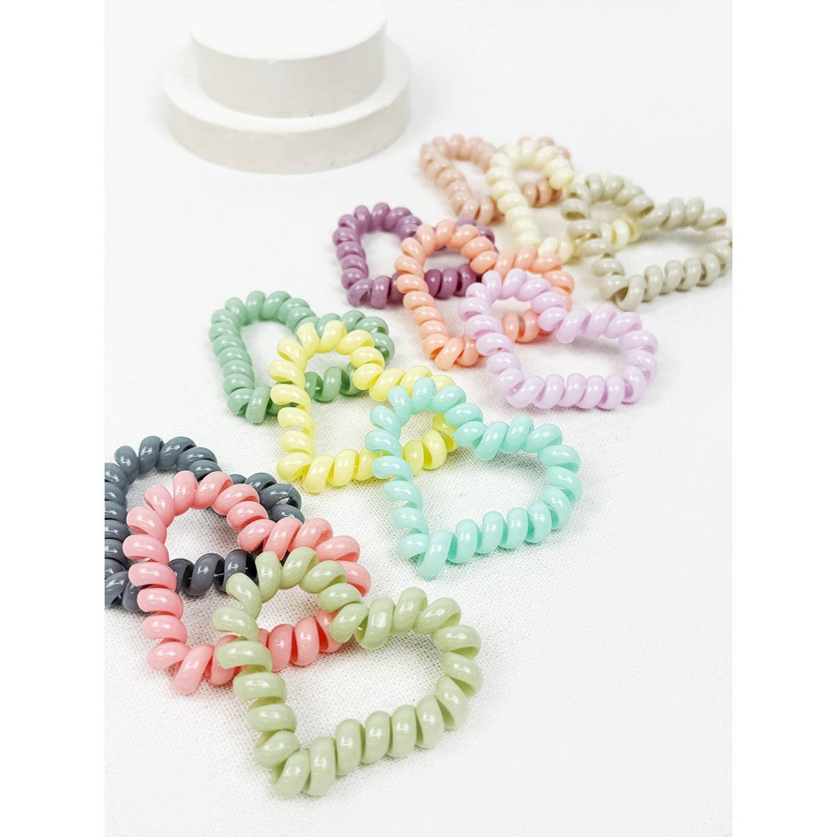 Heart Shape of Spiral Hair Tie Set/4