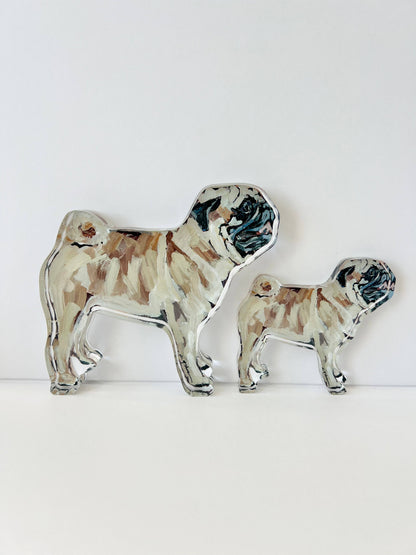 "Pug Fawn" Acrylic Small Shelfie
