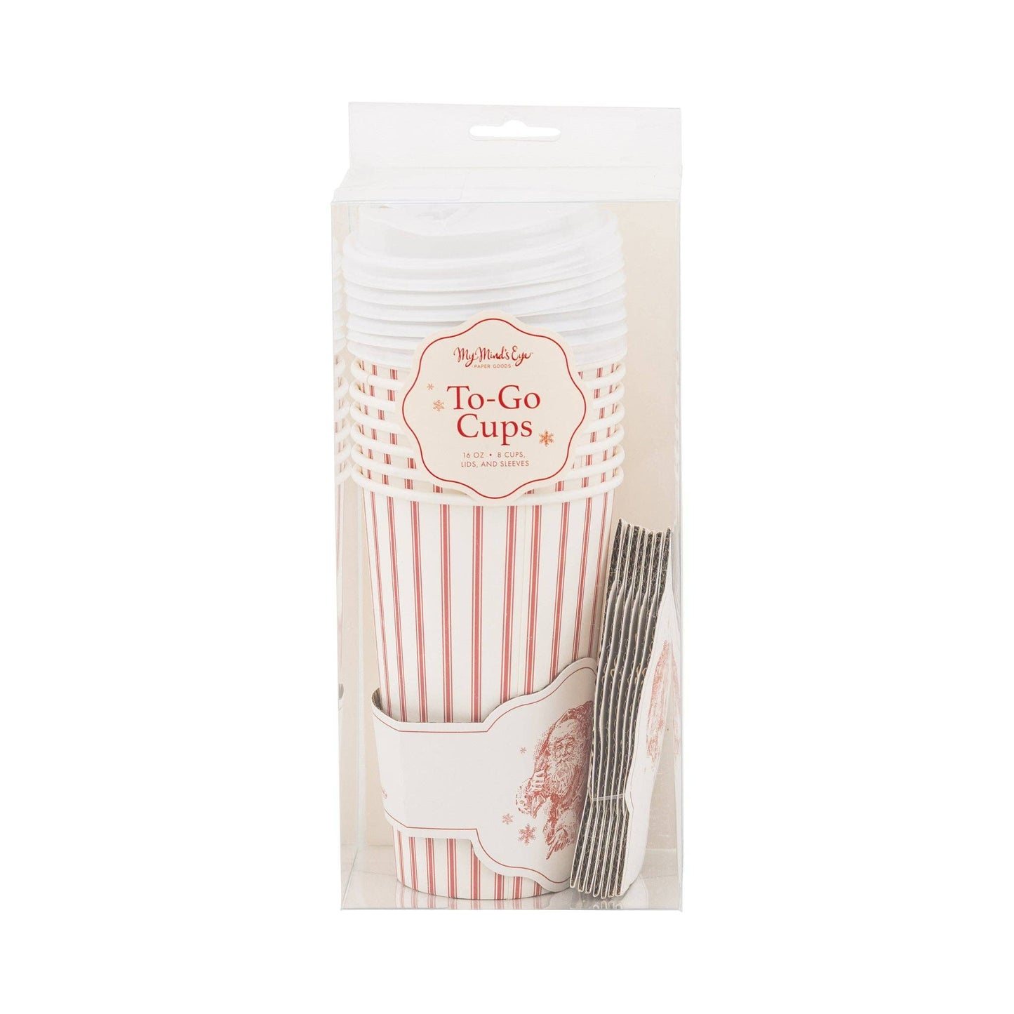 Vintage Santa Stripe To Go Cups