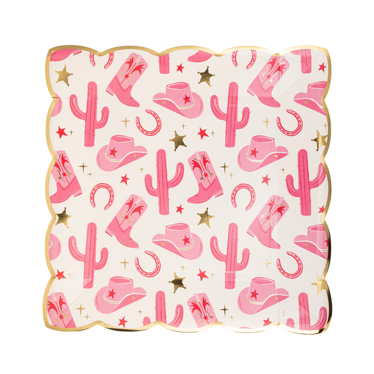 Cowgirl Pattern Paper Plate 8ct