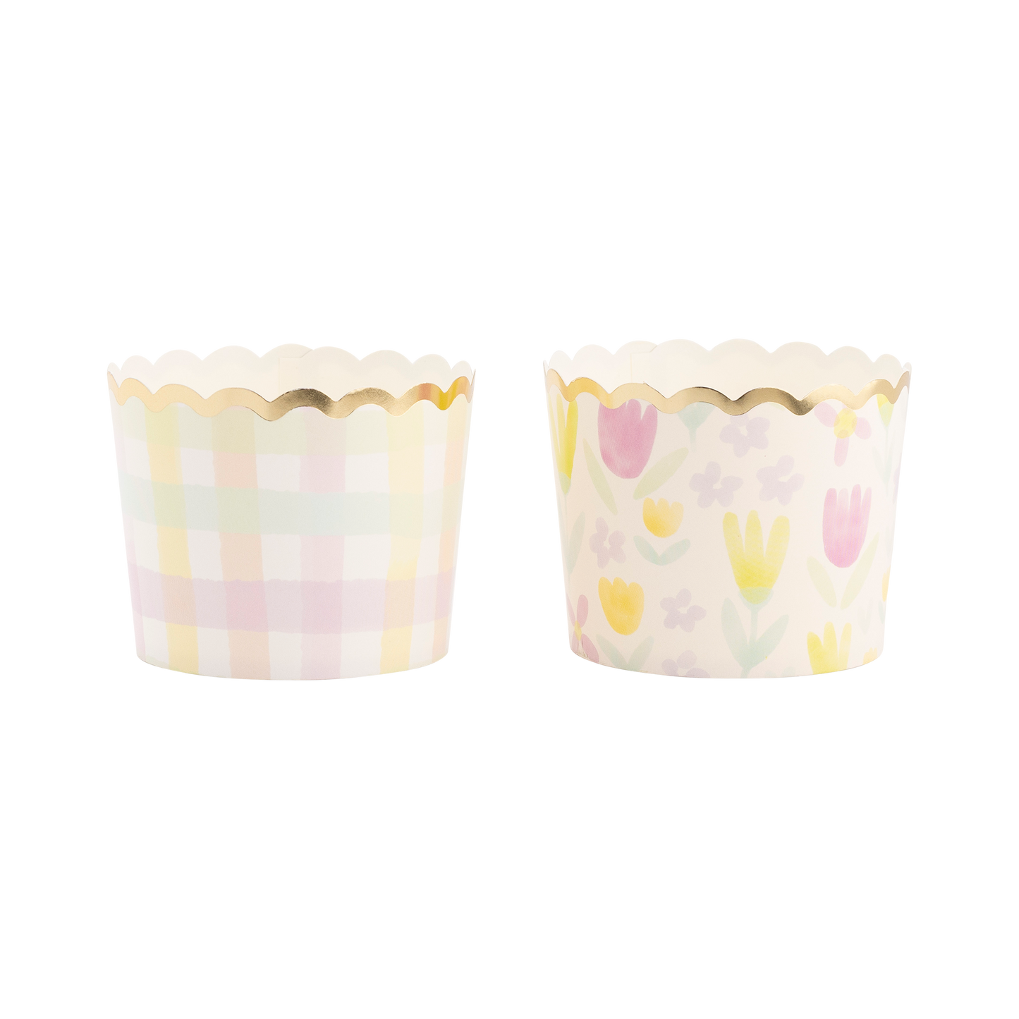 Gold Foil Watercolor Checks 5 oz Food Cups (36 pcs)