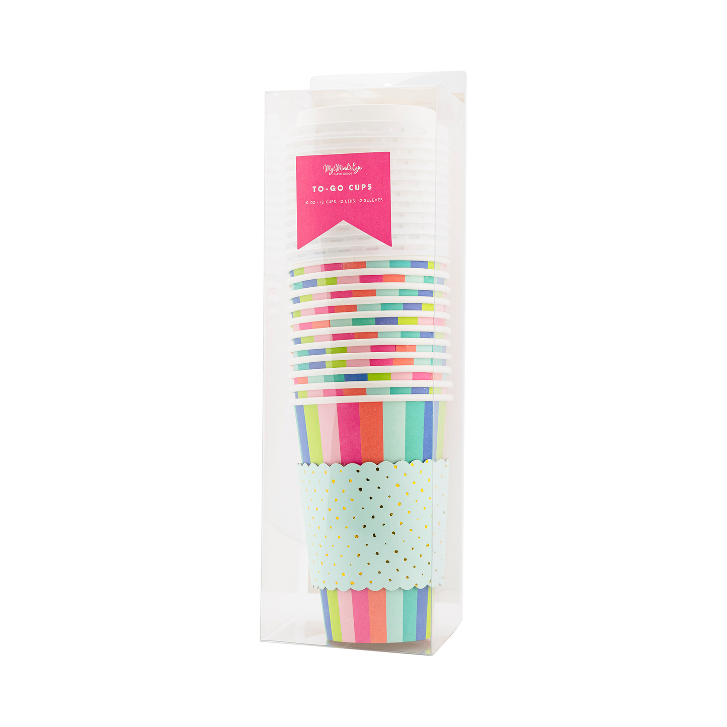 Colorful Stripes To Go Cups 12ct