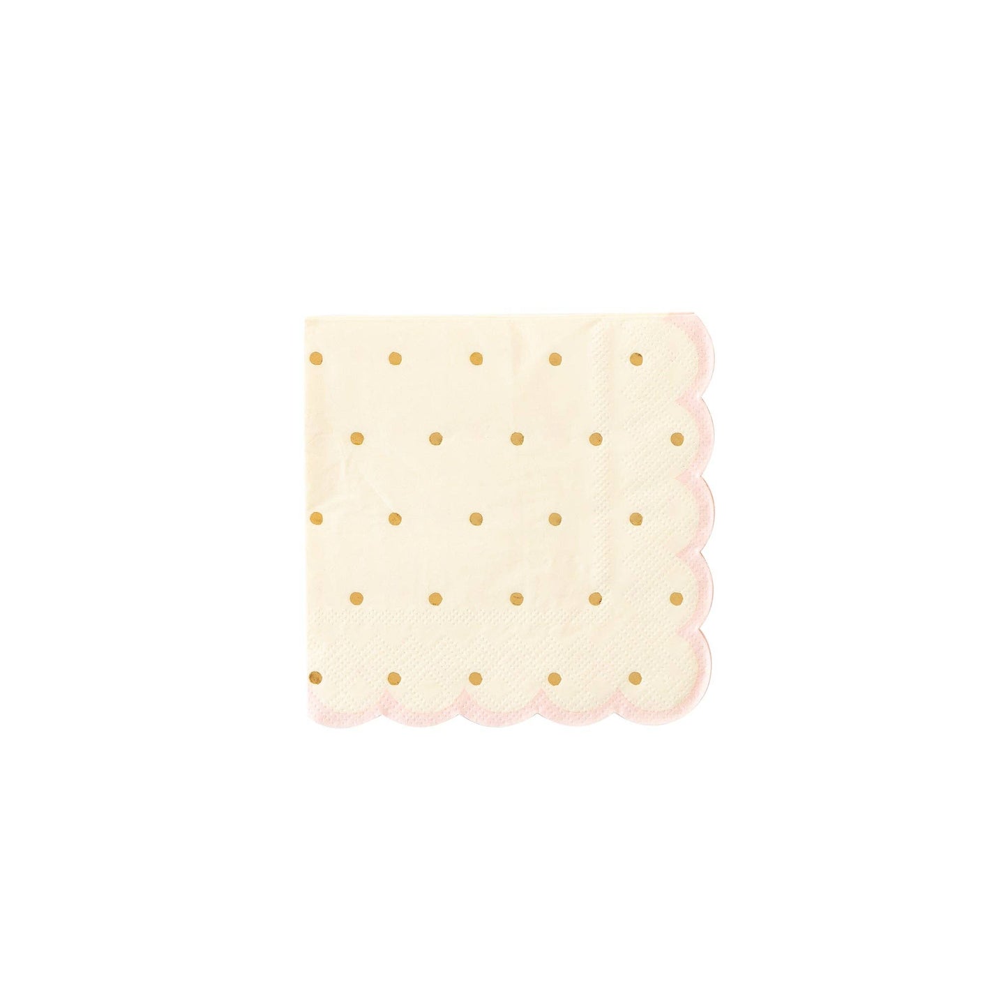 Princess Pink & Gold Scalloped Cocktail Napkin 18ct