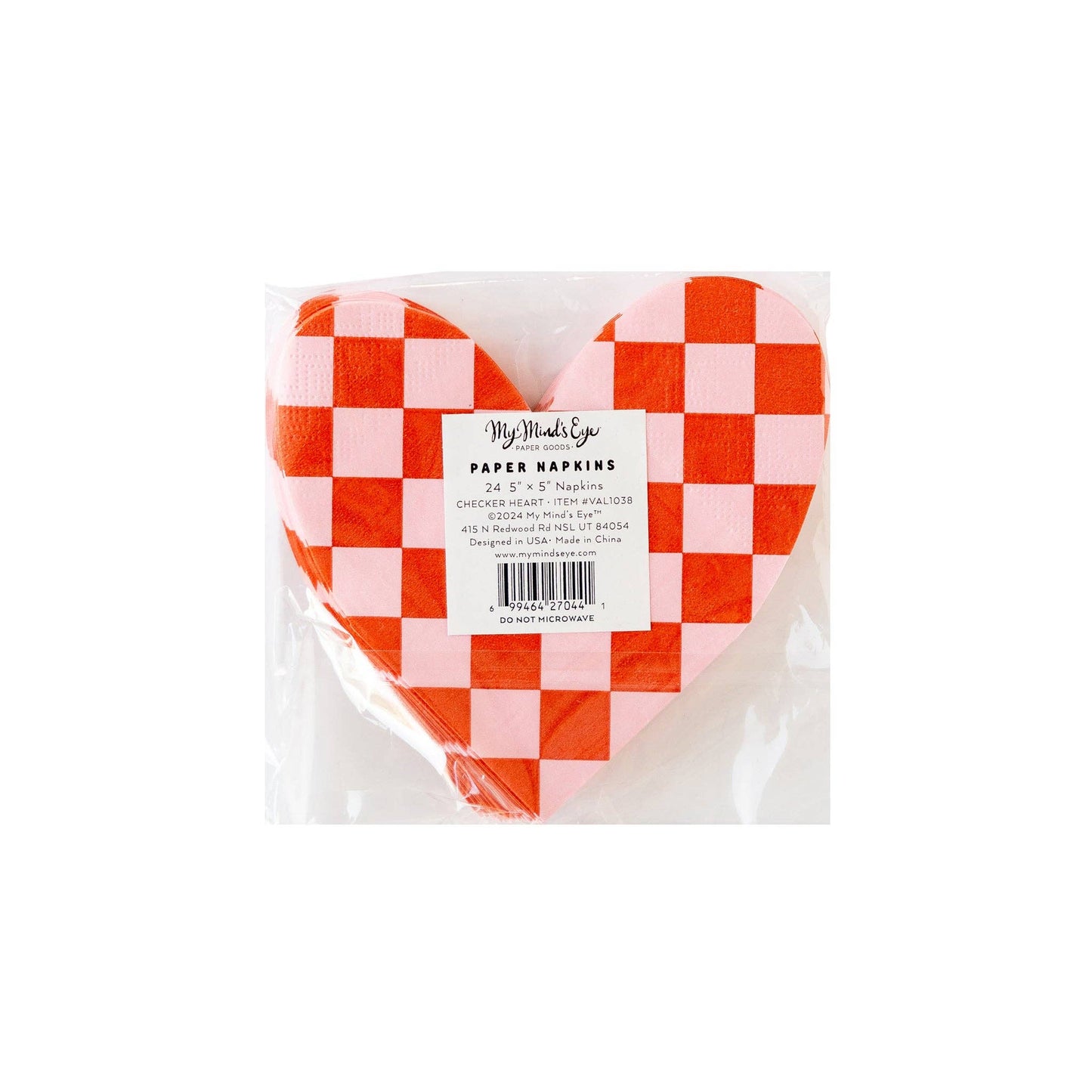 Checkered Heart Napkin 24ct