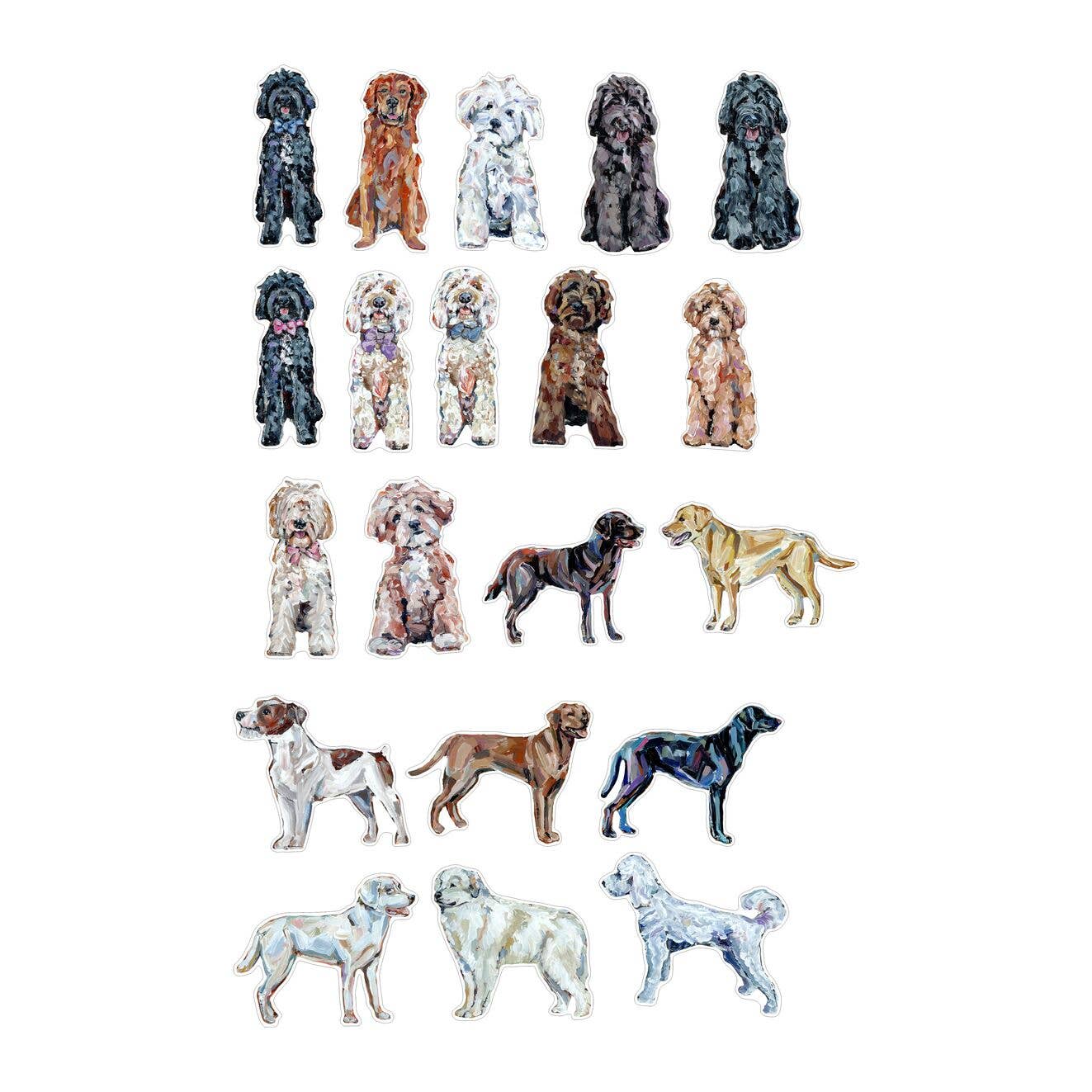 Different Dog Breeds: Acrylic Magnets
