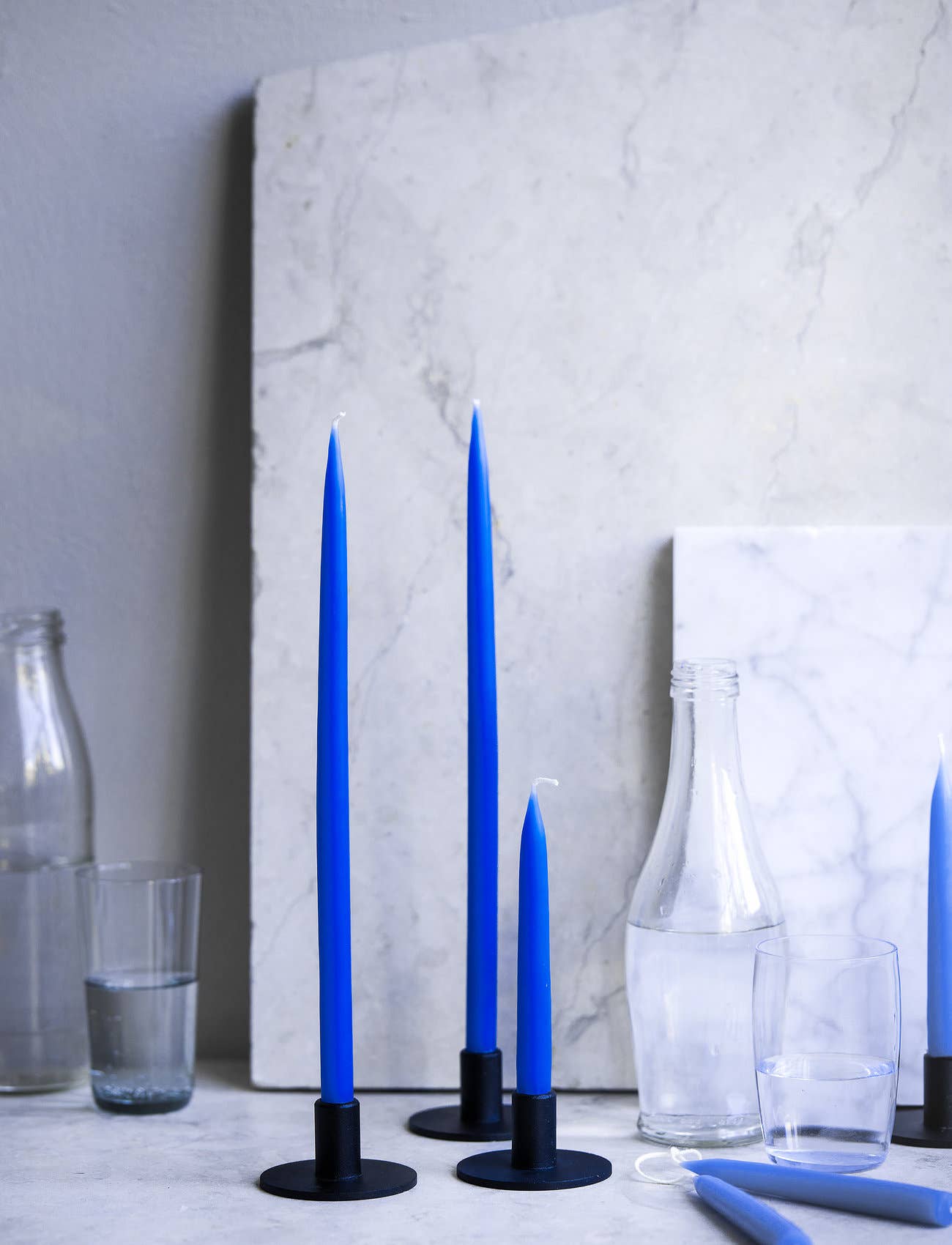 Cobalt Blue Danish Taper Candle 12in