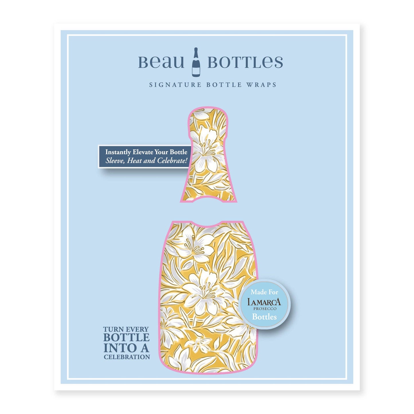 Beau Bottles Grandmillenial Gold Flower - Prosecco Collection