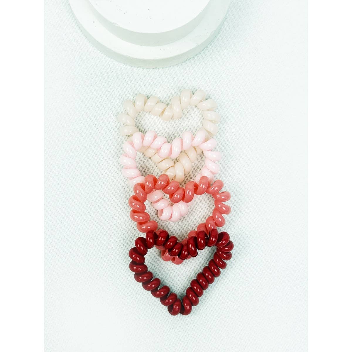 Heart Shape of Spiral Hair Tie Set/4