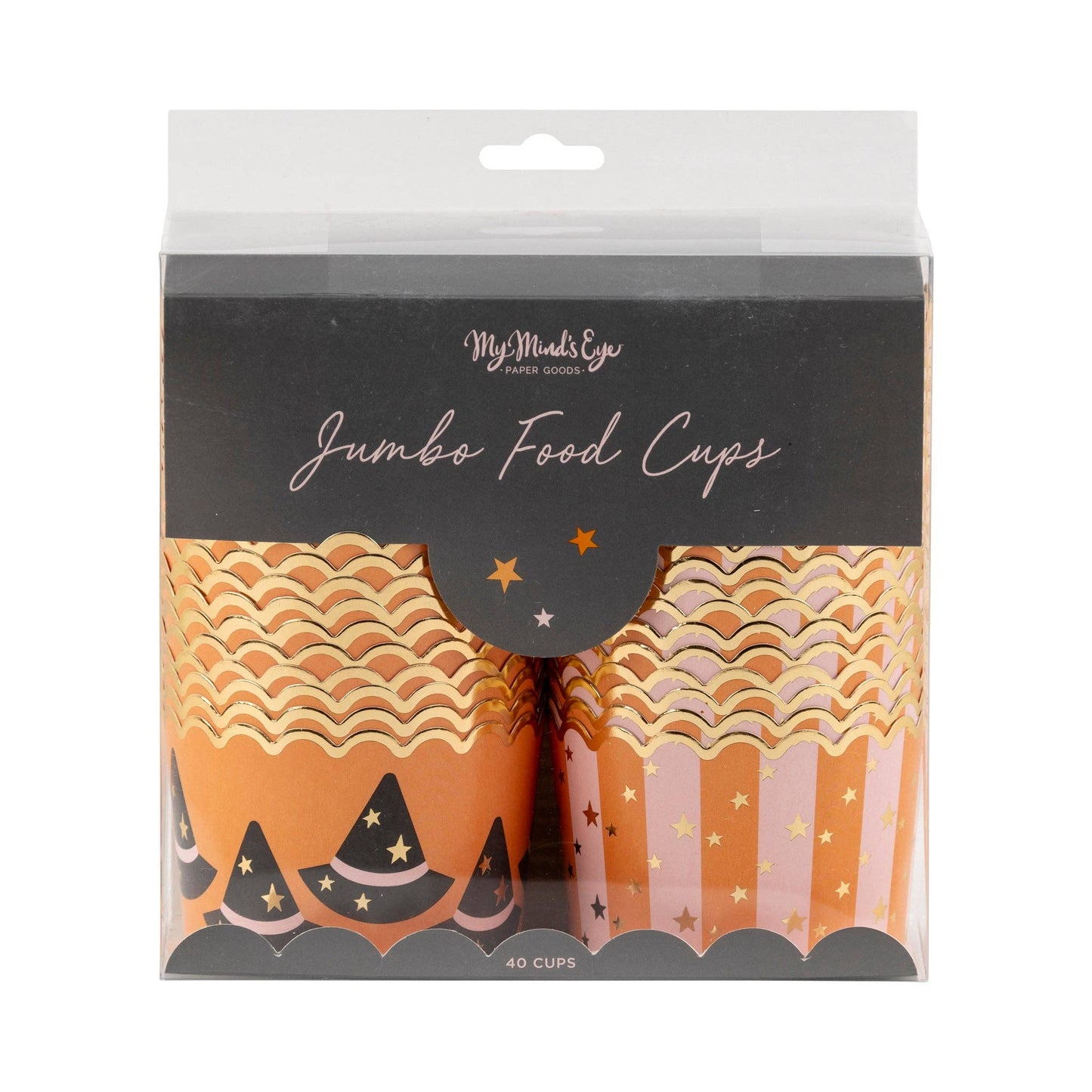 JUMBO Foil Witch Hats and Stars Baking Cups 40ct