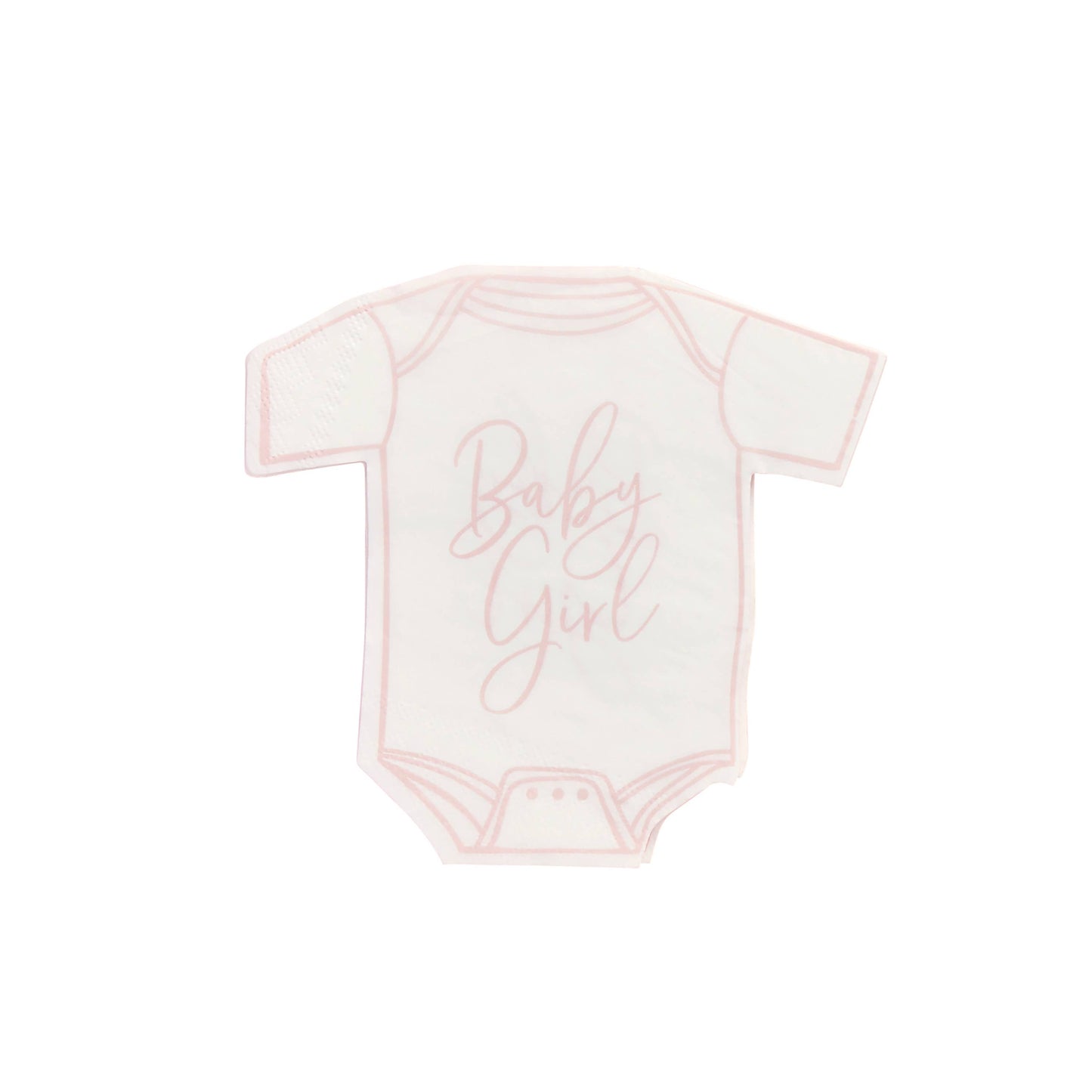 Pink 'Baby Girl' Onsie Napkins 16ct