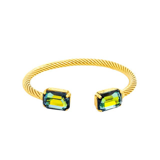 Charlotte Cuffs in Rectangle: Aqua Lemon