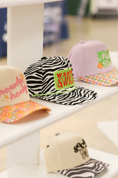 WANTED & WILD CANVAS CAP | ZEBRA PRINT