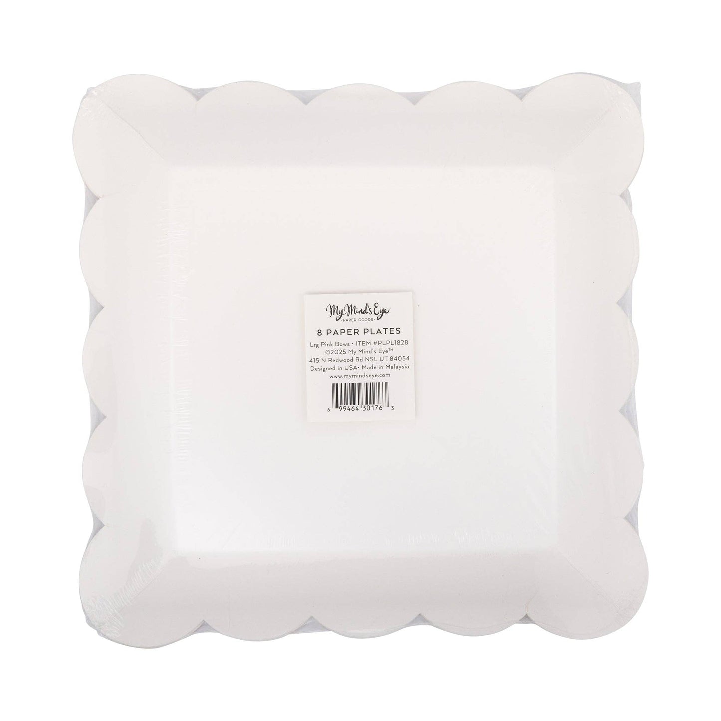 Large Pink Bows Plates 8ct