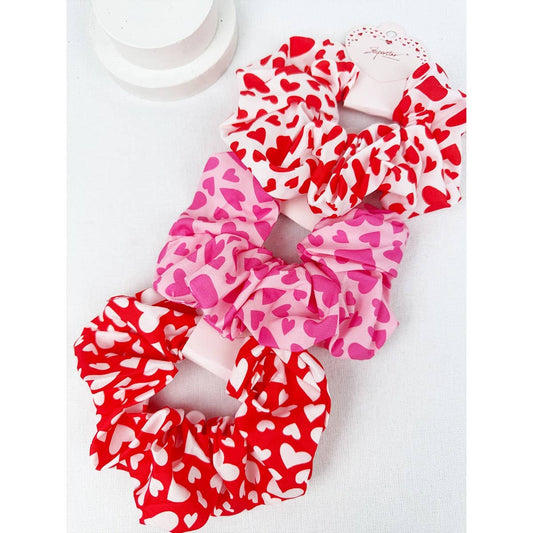 Heart Pattern Jumbo Hair Scrunchies