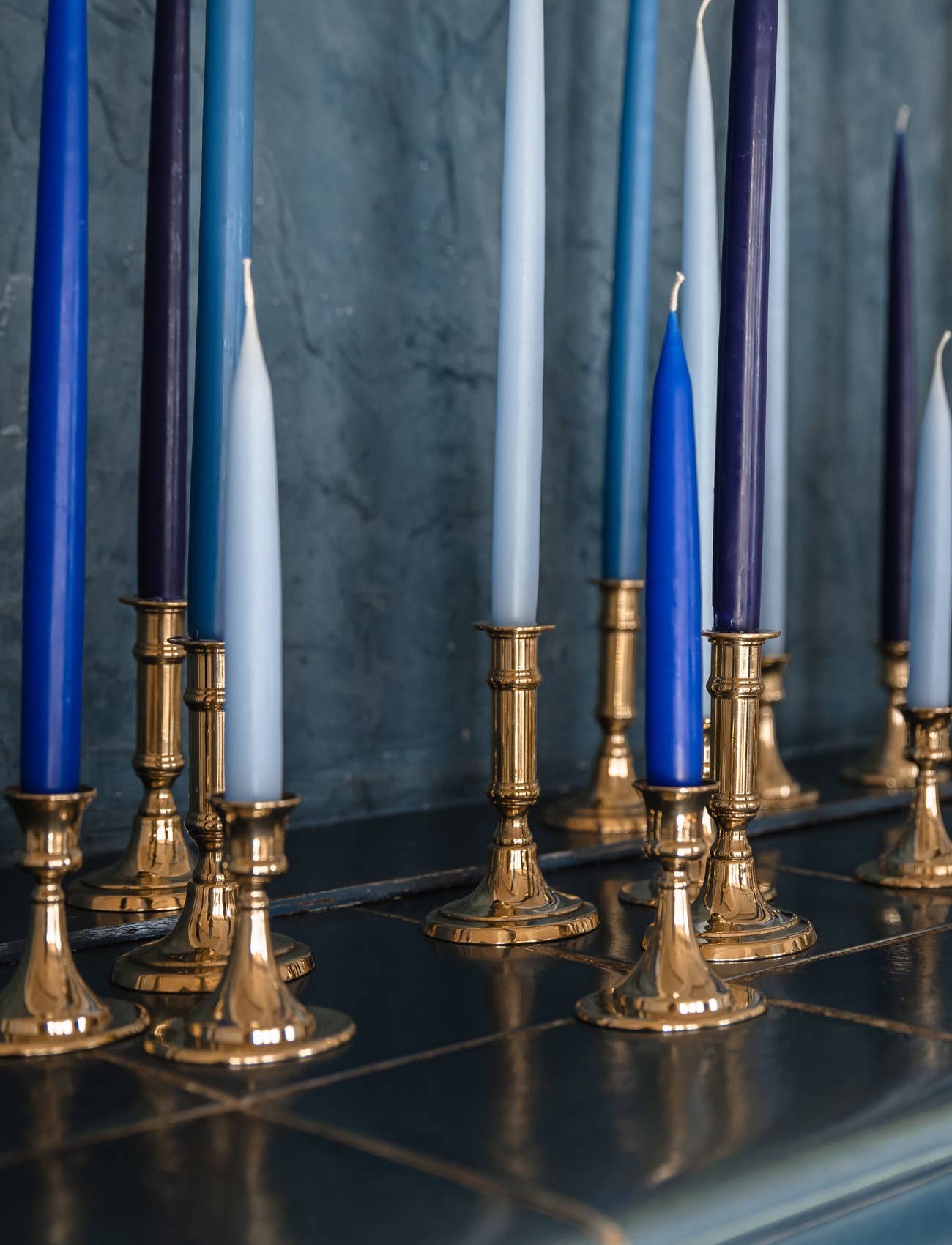 Cobalt Blue Danish Taper Candle 12in
