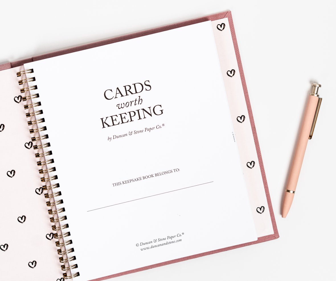 Cards Worth Keeping Journal | Birthday Card Organizer Book: White