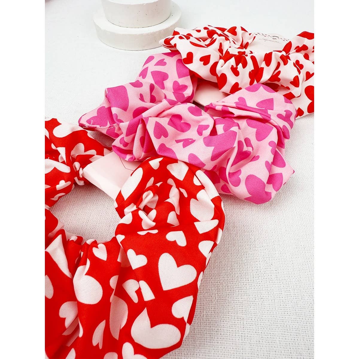 Heart Pattern Jumbo Hair Scrunchies