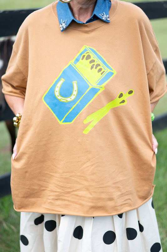 Lucky Matchbox Oversized Graphic Tee – Western Boxy Fit 🤠
