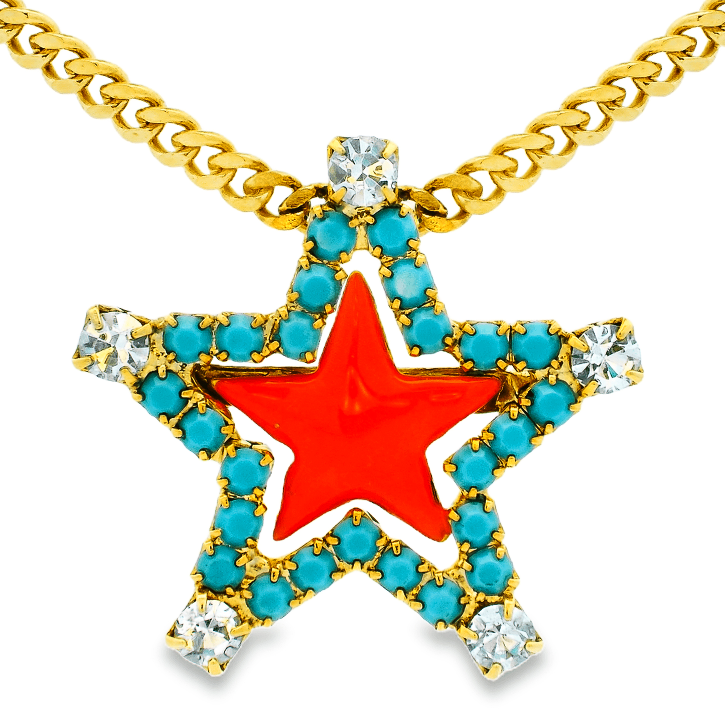 Sweet Star Necklace in Coral
