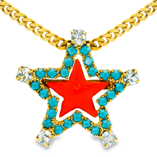 Sweet Star Necklace in Coral