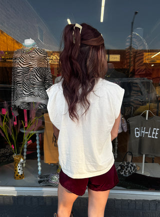 Wine About It Maroon Velvet Mini Shorts