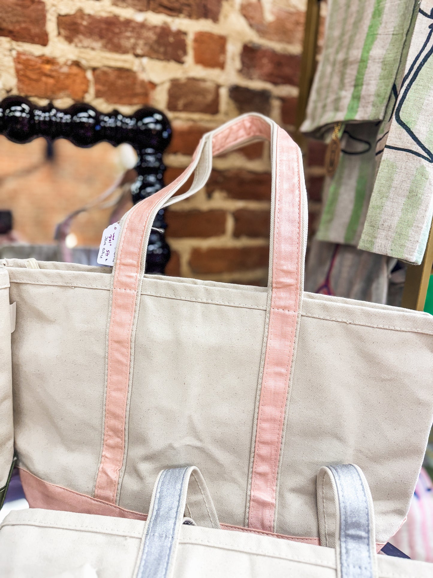 Metallic Medium Canvas Tote, 4 Color Options