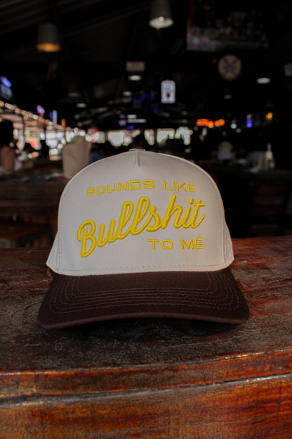 SOUNDS LIKE BULLSHIT TO ME TRUCKER HAT | LEOPARD CANVAS CAP