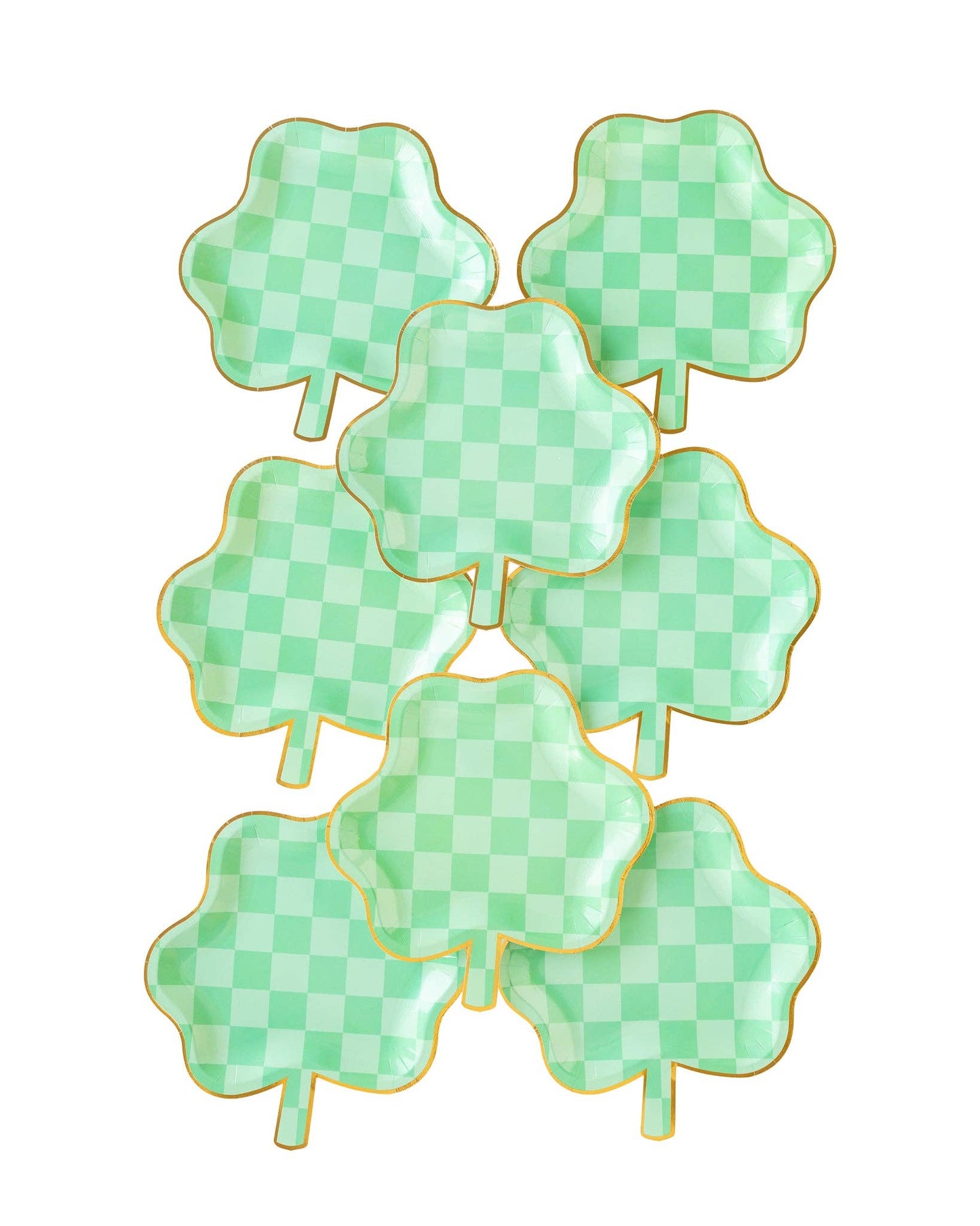 Checkered Shamrock Plates 8ct