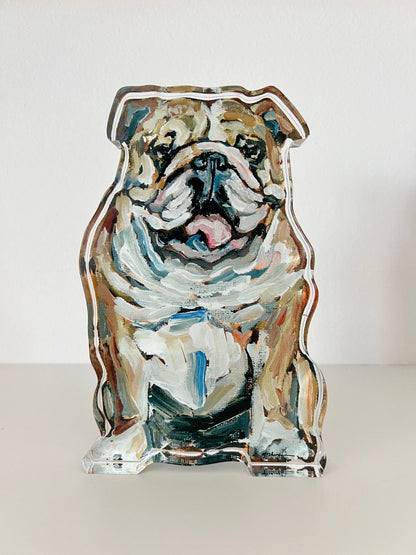 Fawn & White BulldogAcrylic Mini Shelfie