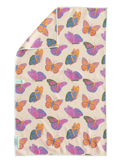 Butterfly Double-Sided Hand Towel: (17 in x 27 in)