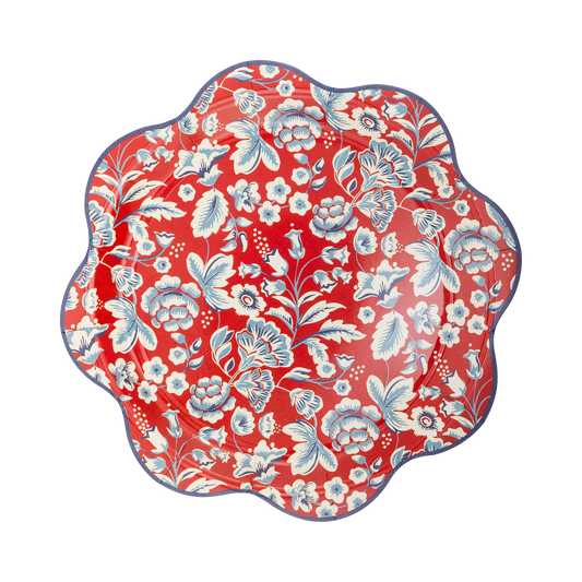 Hamptons Floral Red & Blue Paper Plate 8ct